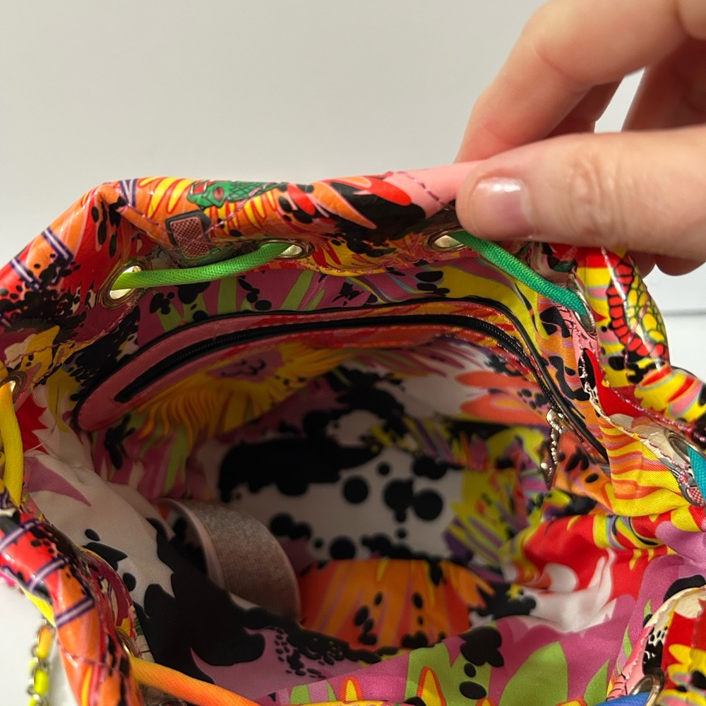 Desigual - Sack Handbag - Multi-Color Drawstring Bucket Bag - Picture 8 of 16